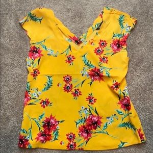 Express V Neck Floral Shirt NWOT